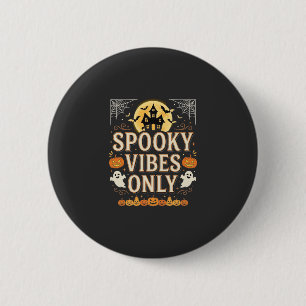 Macaron Rond 5 Cm Conception de château fantôme Halloween Vibes Somb