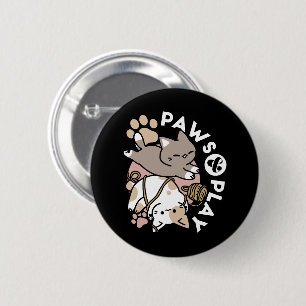 Macaron Rond 5 Cm Conception de chats mignons et joueurs – Art de pa