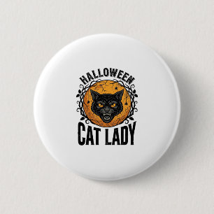 Macaron Rond 5 Cm Conception de chemise de chat noir vintage de dame