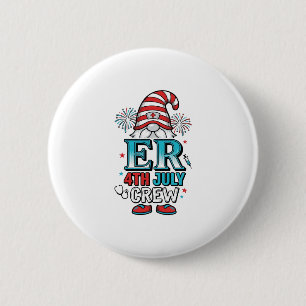 Macaron Rond 5 Cm Conception de chemise gnome patriotique de l'équip