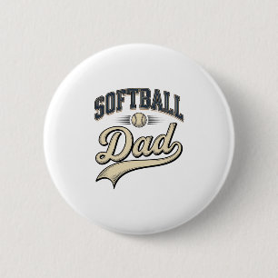 Macaron Rond 5 Cm Conception de chemise pour papa de softball vintag