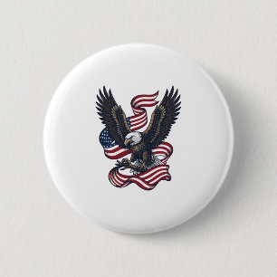 Macaron Rond 5 Cm Conception de chemise vectorielle aigle patriotiqu
