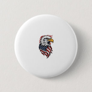 Macaron Rond 5 Cm Conception de chemise vectorielle d'aigle patrioti
