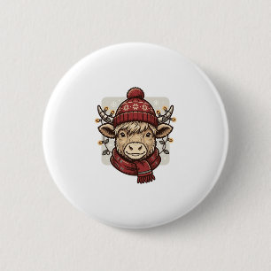 Macaron Rond 5 Cm Conception de chemise vectorielle de vache des Hig