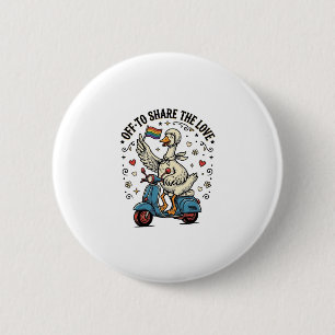 Macaron Rond 5 Cm Conception de chemise vintage Funny Goose Scooter 