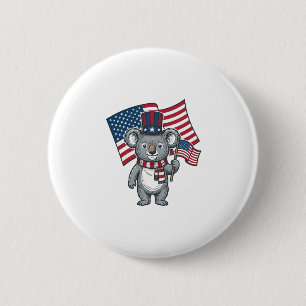 Macaron Rond 5 Cm Conception de chemise vintage patriotique koala dr