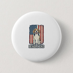 Macaron Rond 5 Cm Conception de chien de gravure vintage patriotique