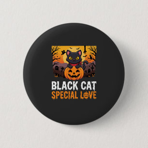 Macaron Rond 5 Cm Conception de citrouille d'amour spécial chat noir