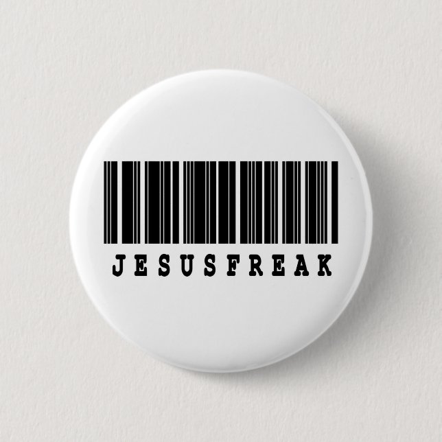 Macaron Rond 5 Cm conception de code-barres Jesus Freak (Devant)