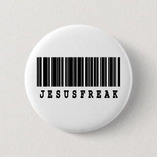 Macaron Rond 5 Cm conception de code-barres Jesus Freak