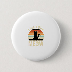 Macaron Rond 5 Cm Conception de coucher de soleil de chat vintage Li