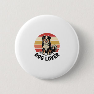 Macaron Rond 5 Cm Conception de coucher de soleil de chien mignon gr