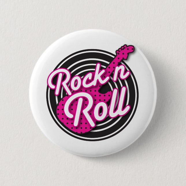 Macaron Rond 5 Cm Conception de disque de rockabilly de petit pain (Devant)