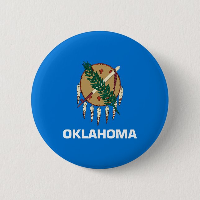 Macaron Rond 5 Cm Conception de drapeau d'état de l'Oklahoma (Devant)