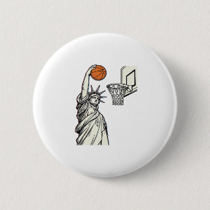 Macaron Rond 5 Cm Conception de gravure vintage de dunk de basketbal