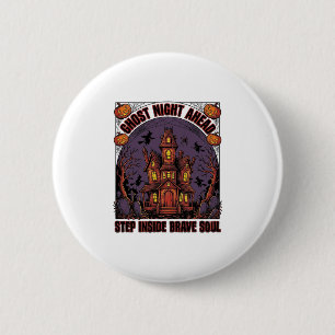 Macaron Rond 5 Cm Conception de gravure vintage Halloween Maison han