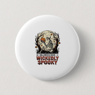 Macaron Rond 5 Cm Conception de gravure vintage Halloween squelette 