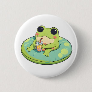 Macaron Rond 5 Cm Conception de grenouille chibi mignonne journée d'