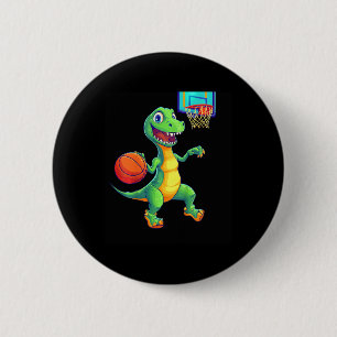 Macaron Rond 5 Cm Conception de joueur de squelette de dinosaure lud