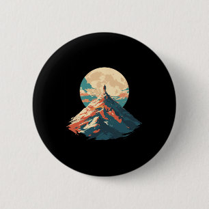 Macaron Rond 5 Cm Conception de l'escalade du pic de montagne motiva