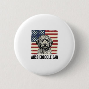 Macaron Rond 5 Cm Conception de maillot de chien vintage patriotique