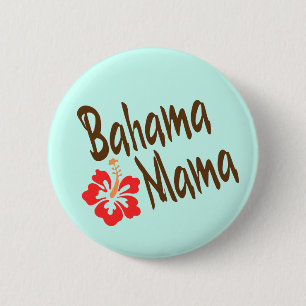 Macaron Rond 5 Cm Conception de maman de Bahama avec la fleur de