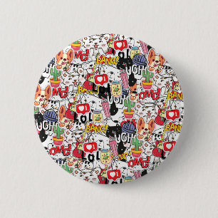Macaron Rond 5 Cm conception de mignon animal de compagnie drôle - a