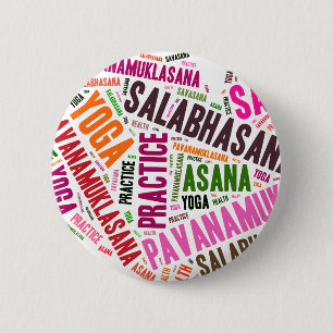 Macaron Rond 5 Cm Conception de mots de yoga