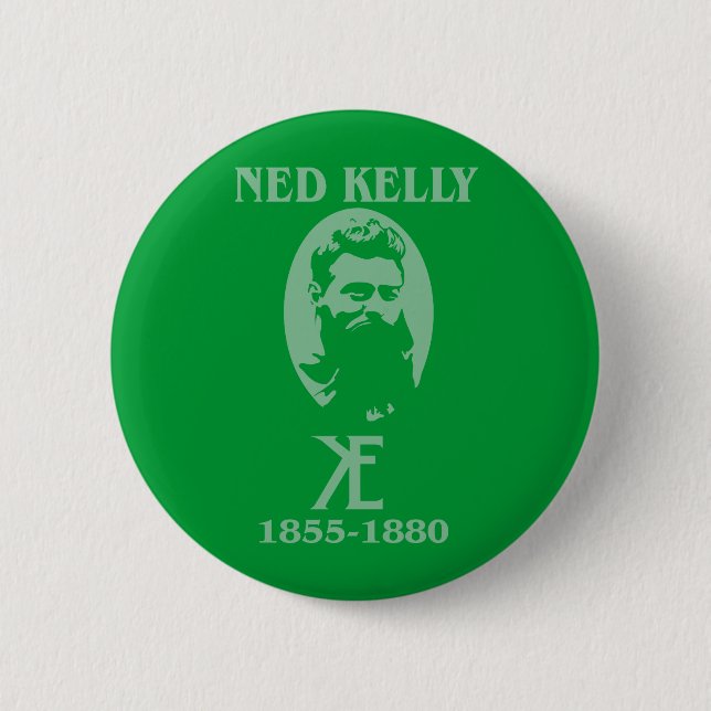 Macaron Rond 5 Cm Conception de Ned Kelly (Devant)