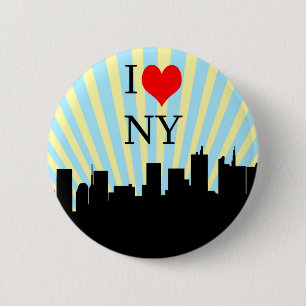 Macaron Rond 5 Cm Conception de New York de coeur d'amour du cool I