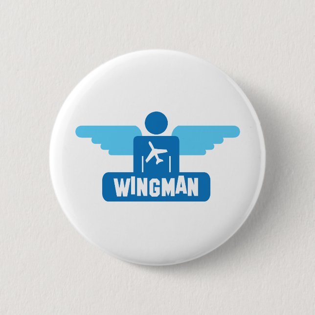 Macaron Rond 5 Cm conception de pilote de wingman (Devant)