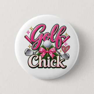 Macaron Rond 5 Cm Conception de poulette de golf rose mignonne