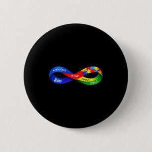 Macaron Rond 5 Cm Conception de ruban infini autisme neurodiversité