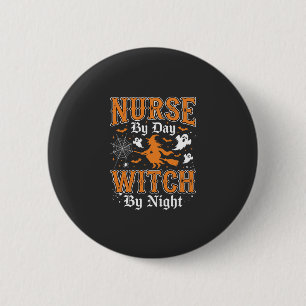 Macaron Rond 5 Cm Conception de sorcière infirmière Halloween (2)