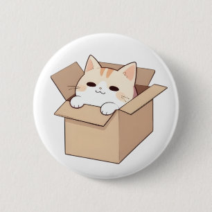 Macaron Rond 5 Cm Conception de sticker Kawaii Chat Mignon dans une