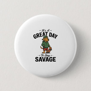 Macaron Rond 5 Cm Conception de T-Shirt avec Gravure Vintage Savage 