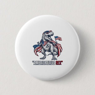 Macaron Rond 5 Cm Conception de T-shirt blanc de T-Rex patriotique A