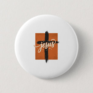 Macaron Rond 5 Cm Conception de T-shirt chrétien Croix Jésus Vintage