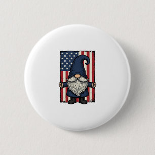 Macaron Rond 5 Cm Conception de T-shirt de drapeau vintage Gnome pat
