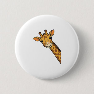 Macaron Rond 5 Cm Conception de T-shirt de girafe qui regarde discrè