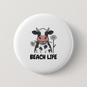 Macaron Rond 5 Cm Conception de T-Shirt de gravure vintage de vache