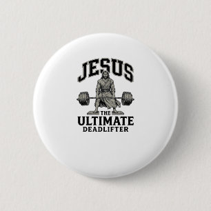 Macaron Rond 5 Cm Conception de t-shirt de gym vintage Jésus Ultimat
