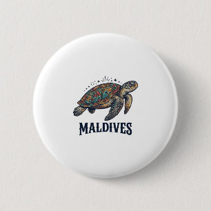Macaron Rond 5 Cm Conception de T-shirt de voyage Tortue de mer vint