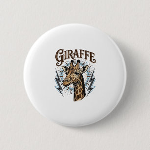 Macaron Rond 5 Cm Conception de T-Shirt Foudre Girafe Gravée Vintage