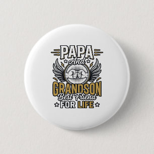 Macaron Rond 5 Cm Conception de t-shirt Papa et petit-fils meilleurs