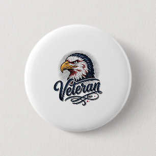 Macaron Rond 5 Cm Conception de T-shirt Patriotique Vétéran Eagle Vi