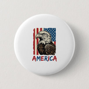 Macaron Rond 5 Cm Conception de T-shirt patriotique Vintage Eagle Am