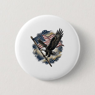 Macaron Rond 5 Cm Conception de T-shirt Patriotique Vintage Eagle Fl
