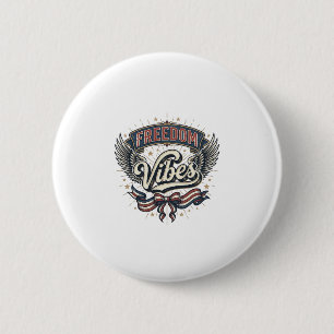 Macaron Rond 5 Cm Conception de T-Shirt Patriotique Vintage Vibes de