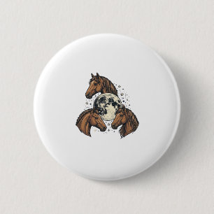 Macaron Rond 5 Cm Conception de T-Shirt Vectoriel Cheval Lune Gravée